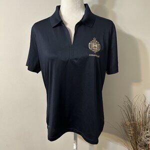 Vansport Women Polo Golf Shirt Navy Blue Embroidered Annapolis Navy Academy Sz L